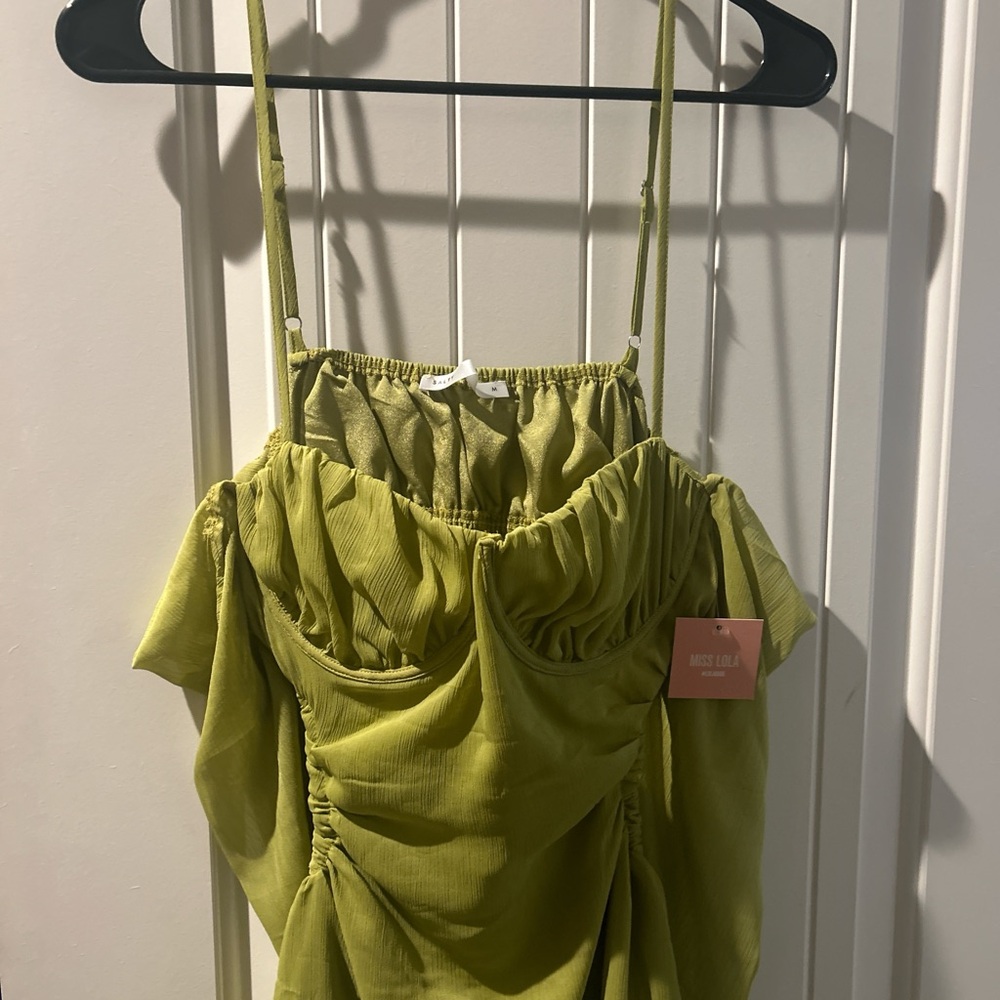 Missguided Olive Ruched Dress